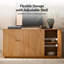 Buffet en bois massif cannelé à 4 portes avec gestion des câbles et tablettes réglables l 63 po Martha-1624654257