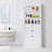 Bathroom Storage Cabinet With 2 Doors, Drawers, Adjustable Shelf & 3 Open Shelves Sturdy Mdf Construction