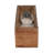 12" Tona Wooden Sandtimer, Brown and White - 5" x 5" x 12"