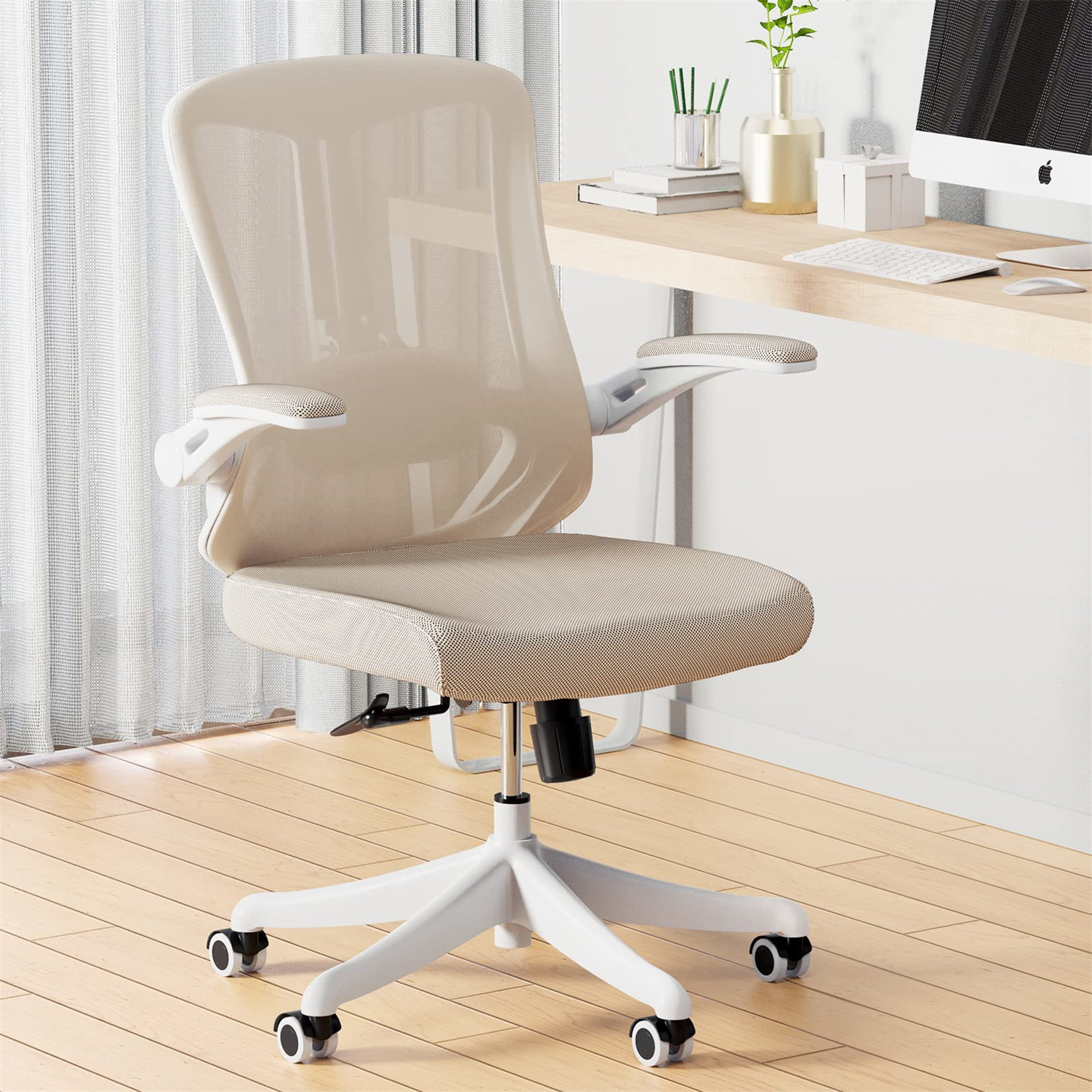 Inbox Zero Maegan Home Ergonomic Office Chair With Lumbar Support, Swivel High Back Computer Chair, Breathable Mesh Desk Chair, PU Silent Wheels, Flip-Up Arms350LBS Capacity & Reviews | Wayfair