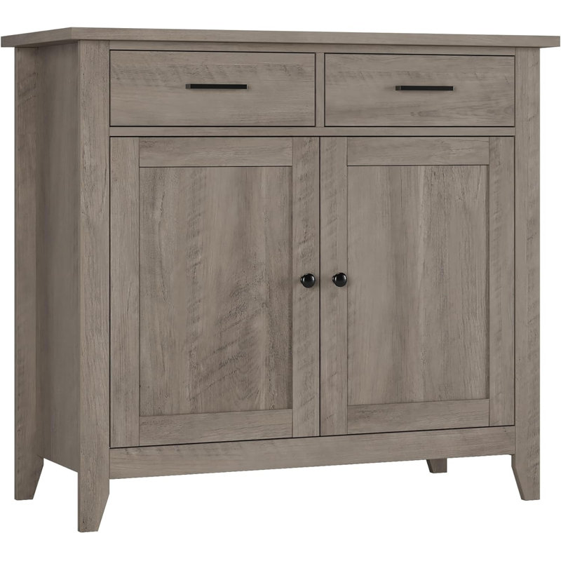 Armoire de rangement moderne avec 2 tiroirs, Gris