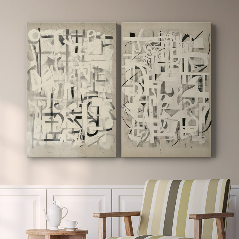 ABSTRACT Series - Toile tendue avec châssis de qualité supérieure - Prêt à accrocher, H 12 po x l 16 po