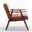 Chaise en bois massif de style Mid-Century moderne, housse en velours rose, siège supplémentaire pour espaces de vie étroits revêtus de velours-120912938