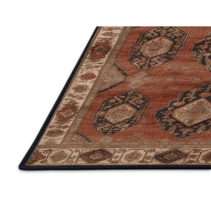 Machine Washable Persian Brown Area Rug, Rectangle 8' x 10'