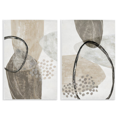 Neutral Oval Shapes 2pc Wall Plaque Set, design by Hannah Dawson