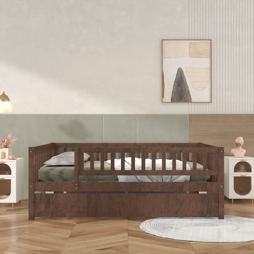 Full Size Wood Daybed with Trundle Winston Porter Bed Frame 