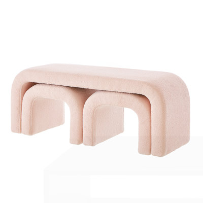 U-Shaped Modern Bench Set of 3