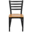 Chaise de restaurant en métal de qualité commerciale à dossier à échelle courbée avec siège en bois Prompton Hercules Series-765669506