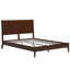 Structure de lit plateforme en bois de bambou massif de style Mid-Century avec lattes de bois et support en métal, aucun sommier requis, assemblage facile-649181517-649181506
