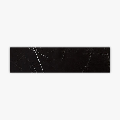 Carreau de plancher et de métro style pierre de marbre 3 po x 12 po Nero Marquina