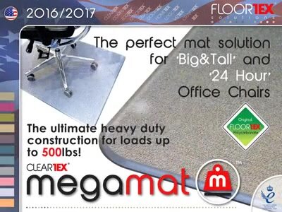 Cleartex MegaMat, Heavy Duty Chair Mat for Hard Floors and All