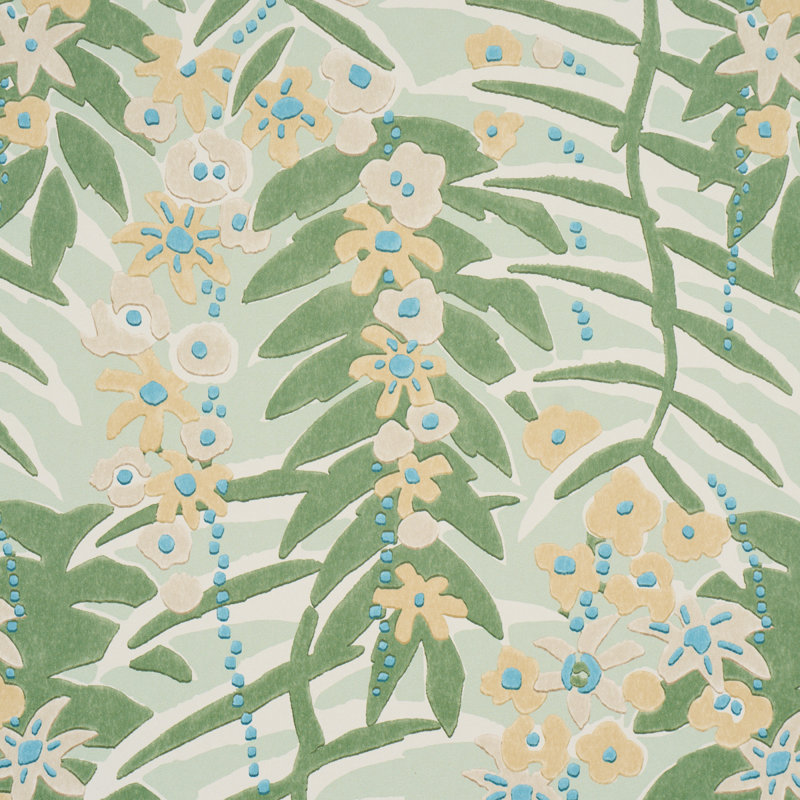 Ashbee Botanical Wallpaper, Aqua