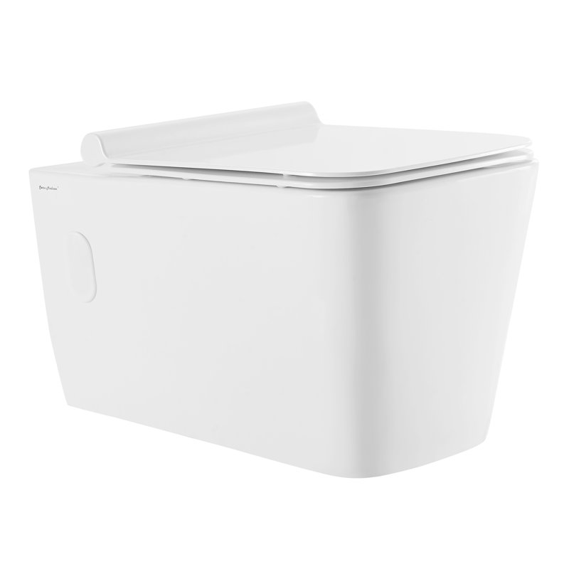Cuvette de toilette murale carrée Concorde, Blanc