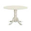 L'ensemble 5 pièces de table et chaises de cuisine comprend une table de salle à manger ronde avec Dropleaf et 4 chaises rembourrées en tissu de lin Shitake foncé, 42 x 42 pouces, blanc lin-1238114374-1238114378-1278237286