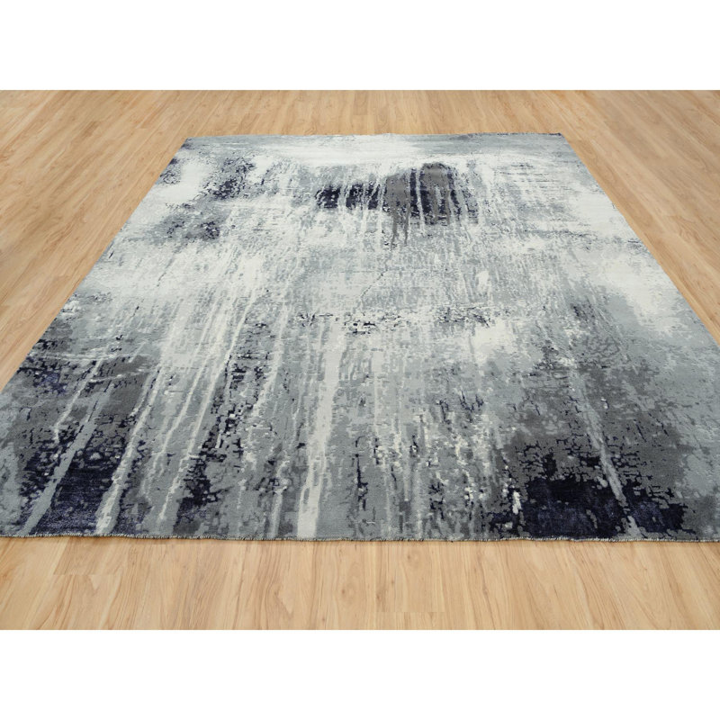 Koichiro One-of-a-Kind Square 10'0" X 10'0" New Age Square Area Rug in Black