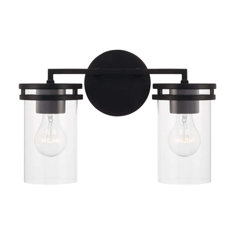 2 - Light Dimmable Vanity Light, Matte Black