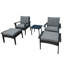 Ensemble de conversation en rotin 5 pièces avec coussins pour patio