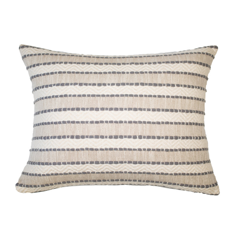 Housse de coussin rectangulaire et insert, H 15 po x l 20 po, Brouillard, Stripe