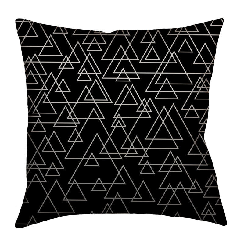 Coussin Katelyn Elizabeth, 16 po x 1 po, Noir, Sergé de coton