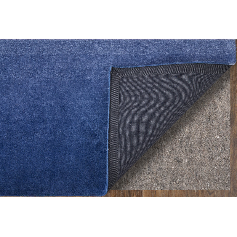 Katya Hand Knotted Wool Geometric Area Rug in Blue, Square 1'6" x 1'6"