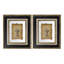 Ensemble de 2 impressions murales en verre antique 18 x 22 po. Cadre en bois rehaussant le charme de la sculpture encadrée