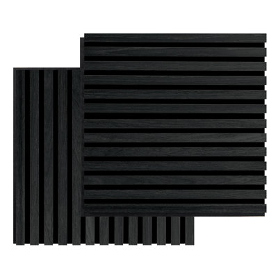 Panneau mural quantique en chêne noir 0,86 po x 20,47 po x 20,47 po Quanti (paquet de 2)