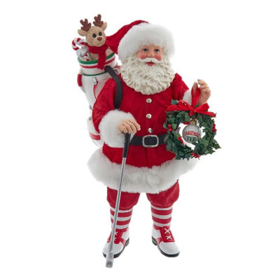  Fabriche Christmas Figurine, Golf Santa, 11in
