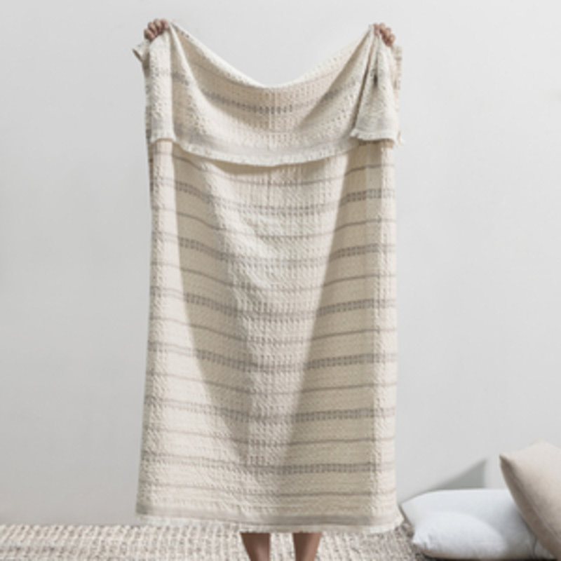 Lisbon Cotton Throw, Charcoal
