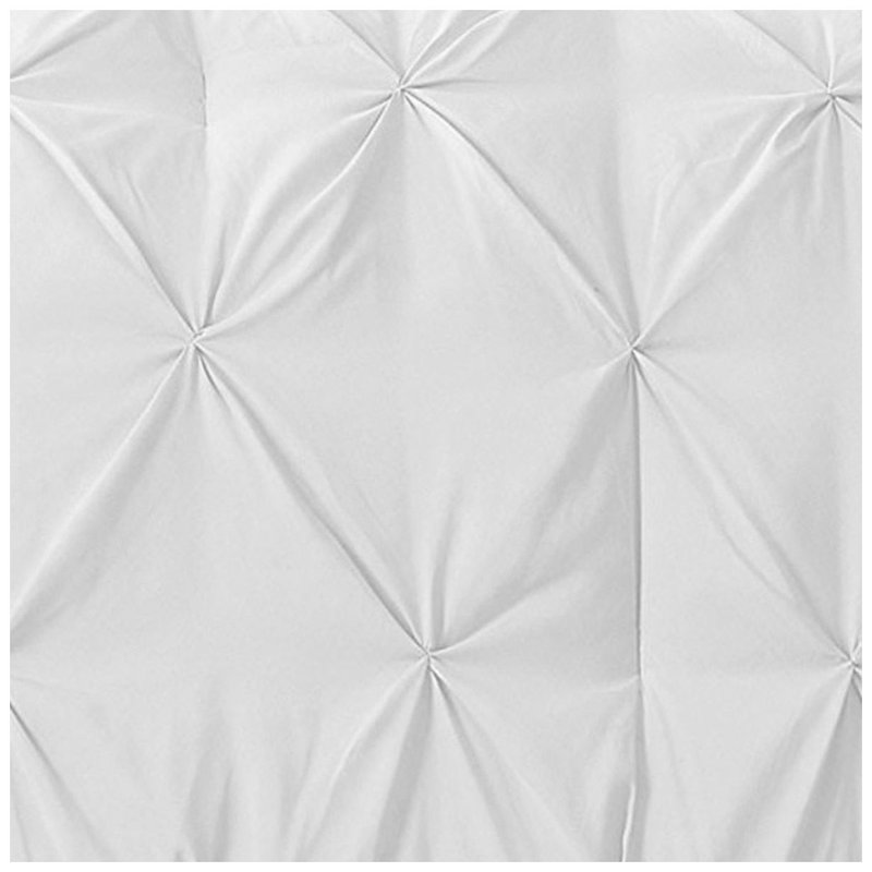 400TC Cotton Pintuck Sateen Solid Duvet Cover Set, Twin Duvet Cover + 2 Shams, White