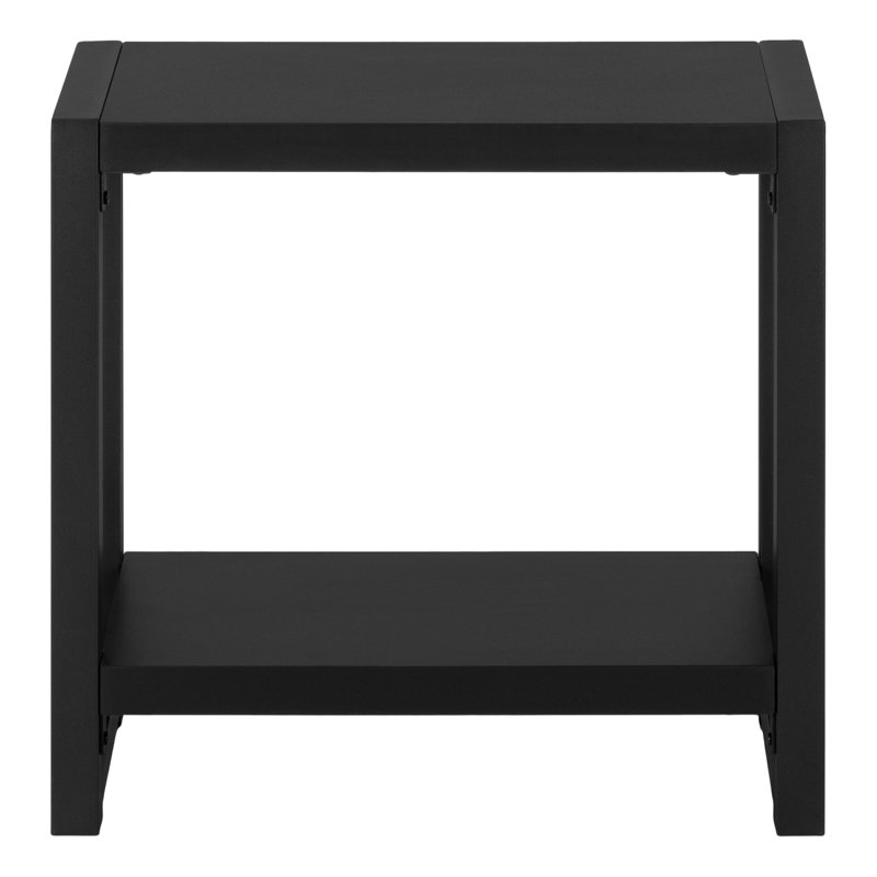 Brulotte Accent Table, Side, End, Narrow, Small, 2 Tier, Living Room, Bedroom, Metal, Laminate, Black
