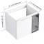 Meuble-lavabo mural de 61 cm (24 po) en contreplaqué blanc lustré avec portes à accents en verre gris (lavabo non inclus)