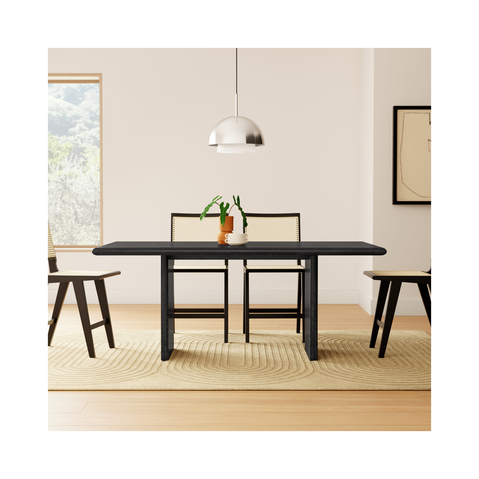 Horizon 74" Dining Table, Black