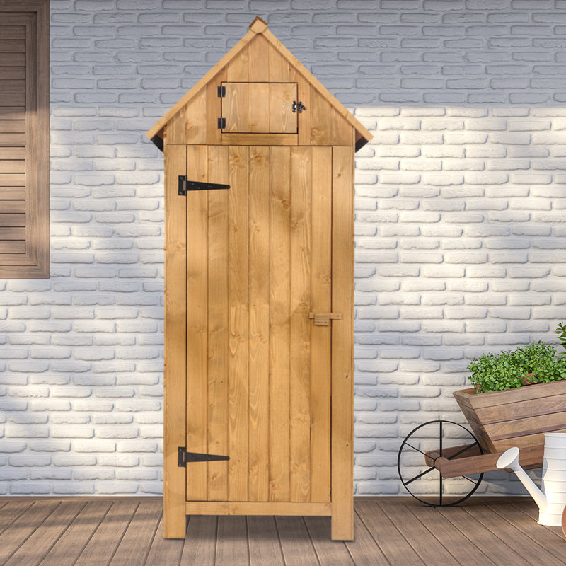Remise de rangement en bois de sapin l 2,5 pi x P 1,7 pi, Naturel