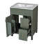 Meuble-lavabo de rangement avec lavabo en céramique-698099063