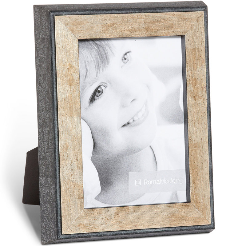 Terra Wood Beveled Picture Frame, 8" x 10", Stone Etched Gold