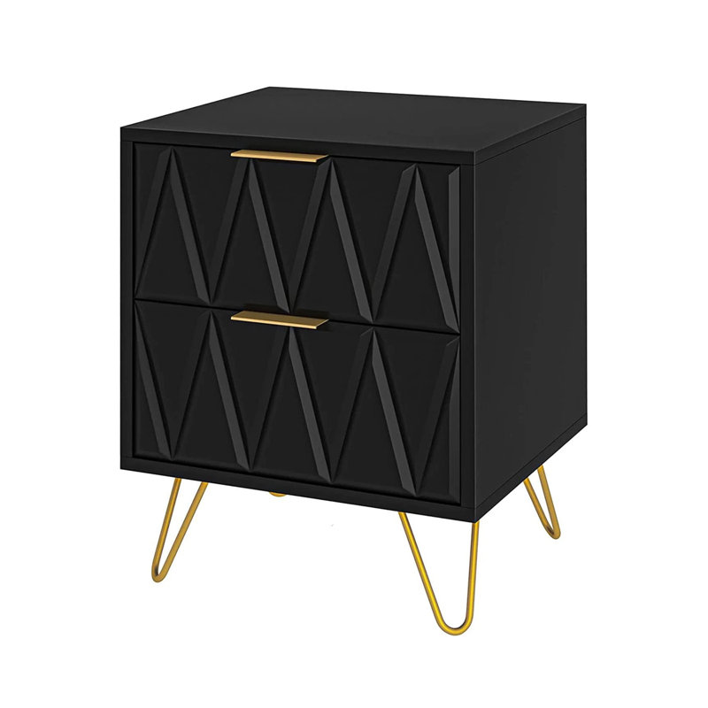 Table de chevet Voleta, Noir