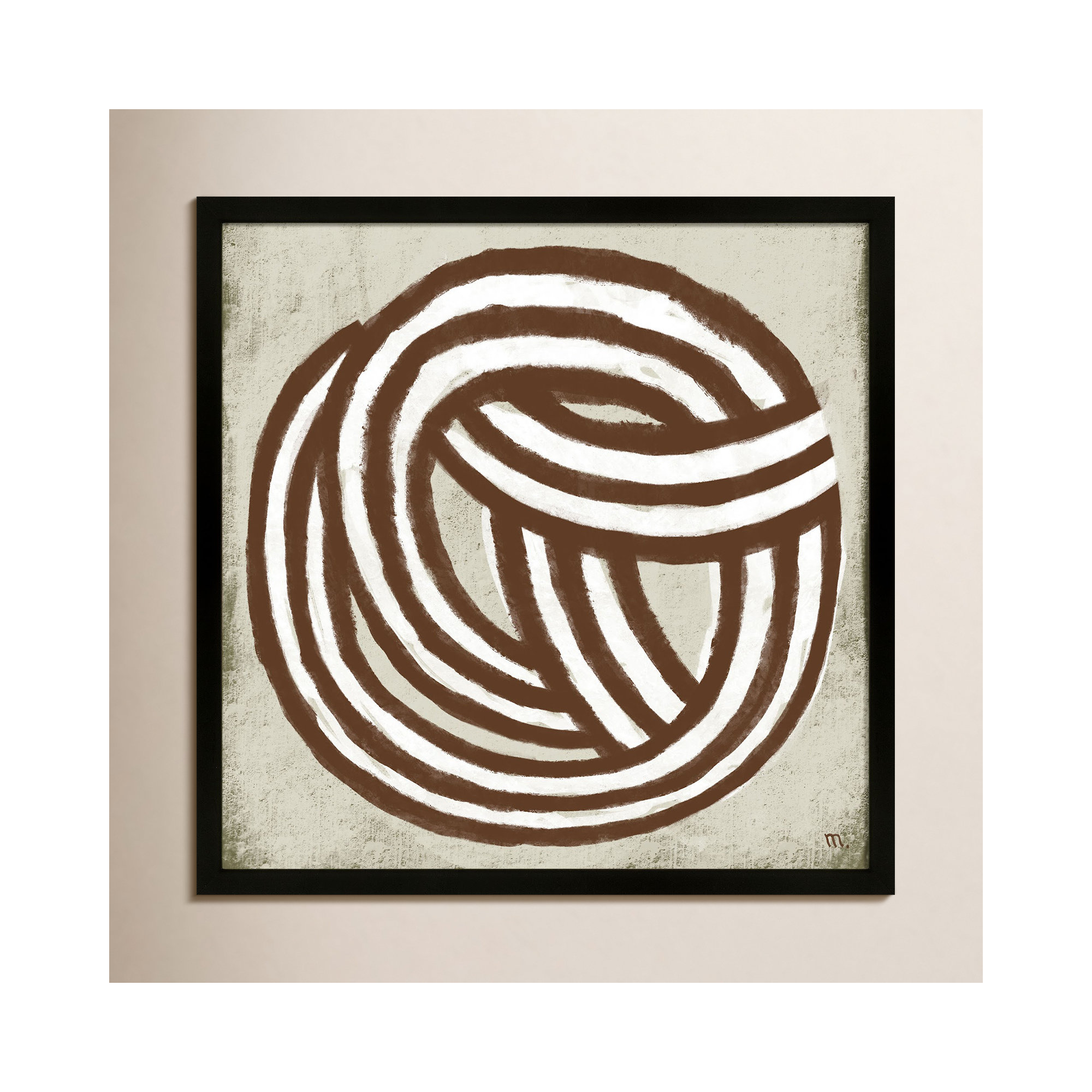 Knotting By Studio M - Framed Wall Art, 16" H x 16" W x 1.25" D, Black Framed