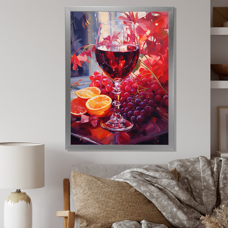 Sangrias Spirit - Art sur toile, vin, Cadre photo argenté, H 32 po x l 24 po x P 1 po