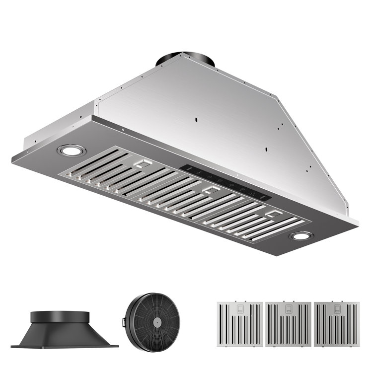 VIKIO 36" 900 CFM Convertible Insert Range Hood in Stainless Steel with 3-Speed