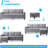 78" Square Arm Linen Sofa with Reversible Cushions, Light Grey-1502881572