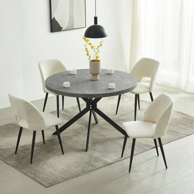Table de salle à manger 5 pièces 47,2 po et 4 chaises rembourrées pour la cuisine, la salle à manger et le salon