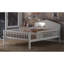 Lit double avec tête de lit, unité de rangement à DEL et abri, tête de lit blanc rustique, taille, intérieur et DEL-173463484-173463487