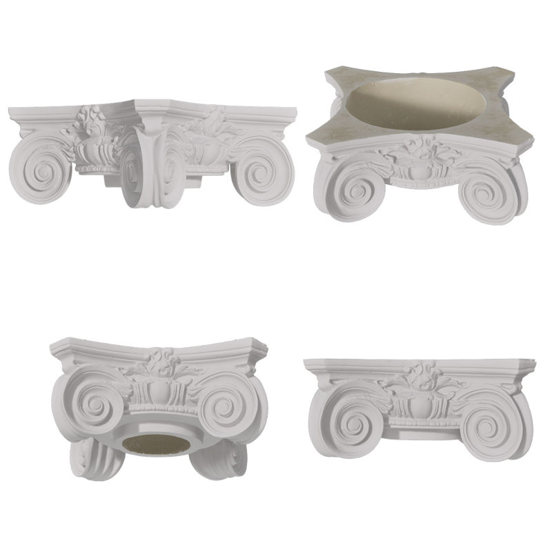 Colonne ronde Endura-Stone, 10 po de diamètre x H 5 pi ,  Base toscane et Scamozzi Capital,  Plan type A - non fendu / entier