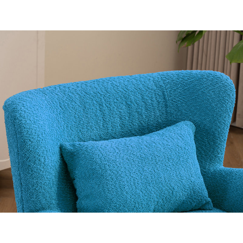 Fauteuil rembourré pivotant avec repose-pieds, Ourson bleu