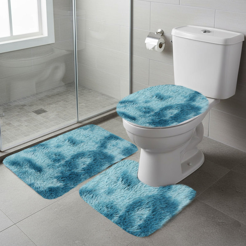 Ensemble de tapis de salle de bain 3 pièces, Bleu