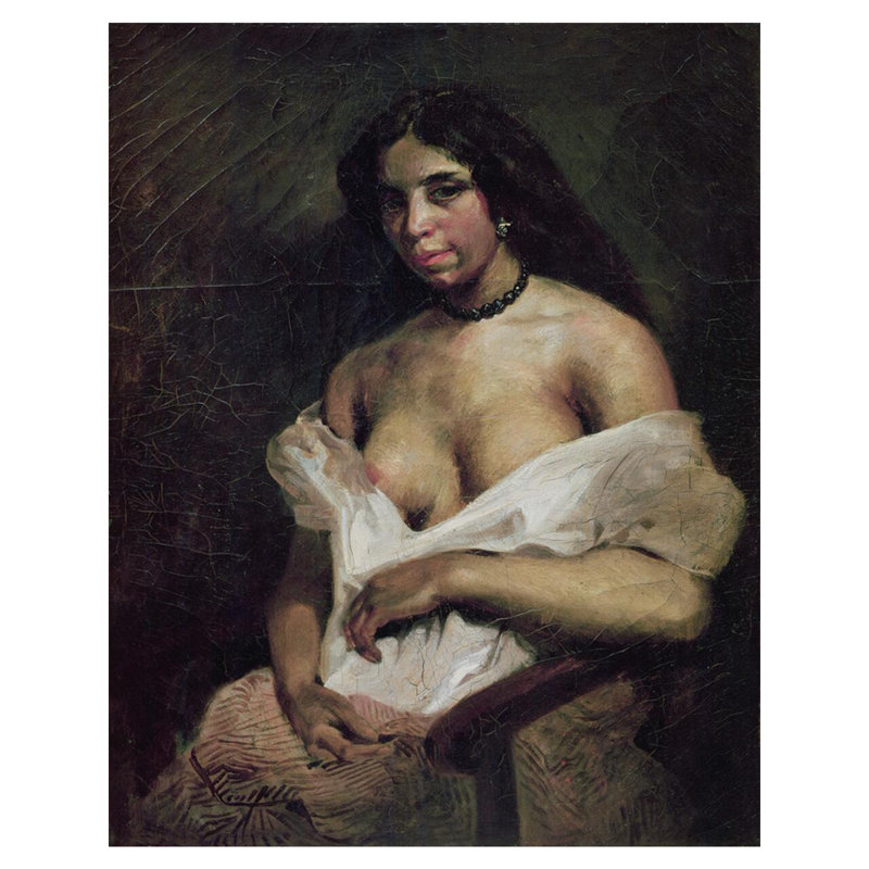 «A Mulatto Woman» par Eugène Delacroix - Estampe numérique, H 40 po x l 32 po