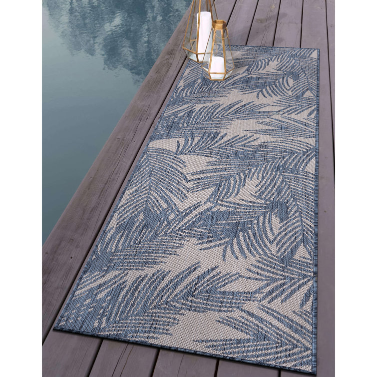 Goldonna Floral Blue/Cream Indoor & Outdoor Area Rug