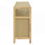 Armoire de rangement en rotin et bois avec tablettes réglables et portes dissimulées-1471869843