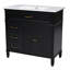 Meuble-lavabo 36 po avec lavabo, armoire de salle de bain noire avec tiroirs, cadre solide et panneau de fibres à densité moyenne 36 po, noir