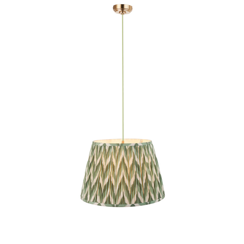 Parksdale 1 - Light Brushed Brass Pendant, Green